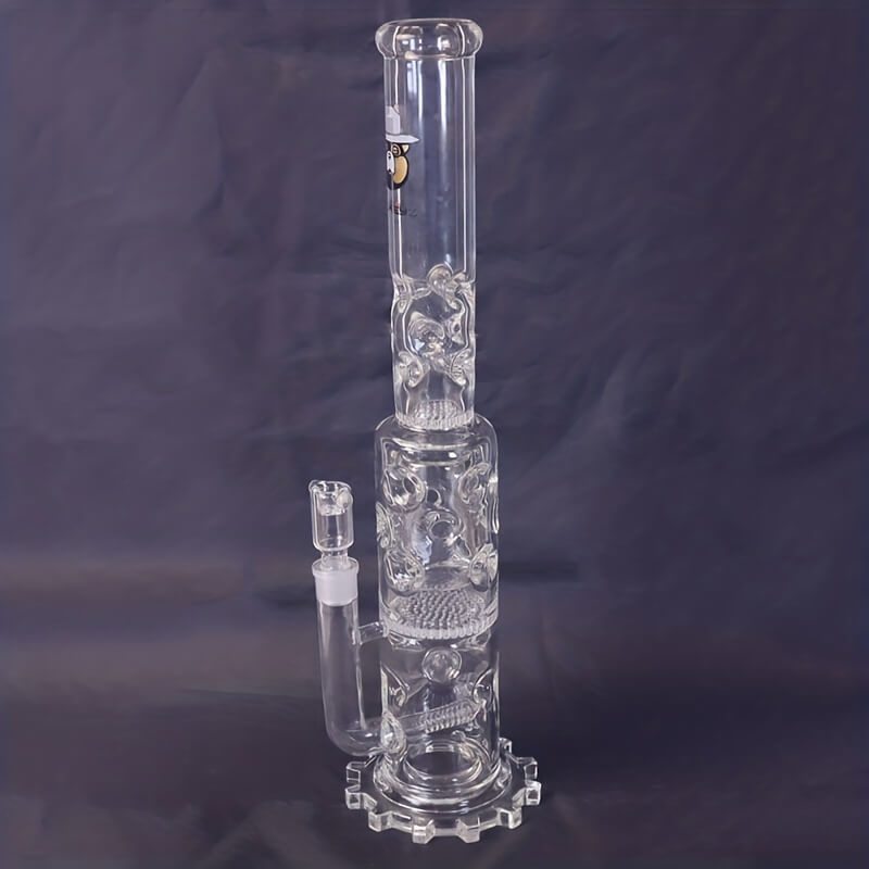 Tall 19.5" Multi-layer Filter Thickened Gear Shaped Base High Borosilicate Glass Bong with 19 Female Joint