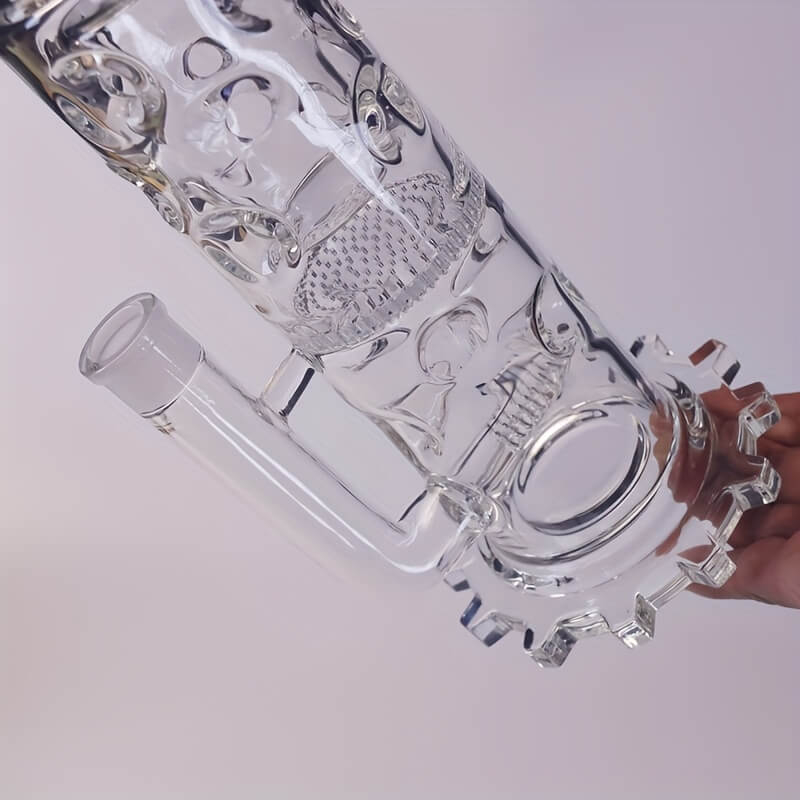 Tall 19.5" Multi-layer Filter Thickened Gear-shaped Base High Borosilicate Glass Bong with 19 Female Joint