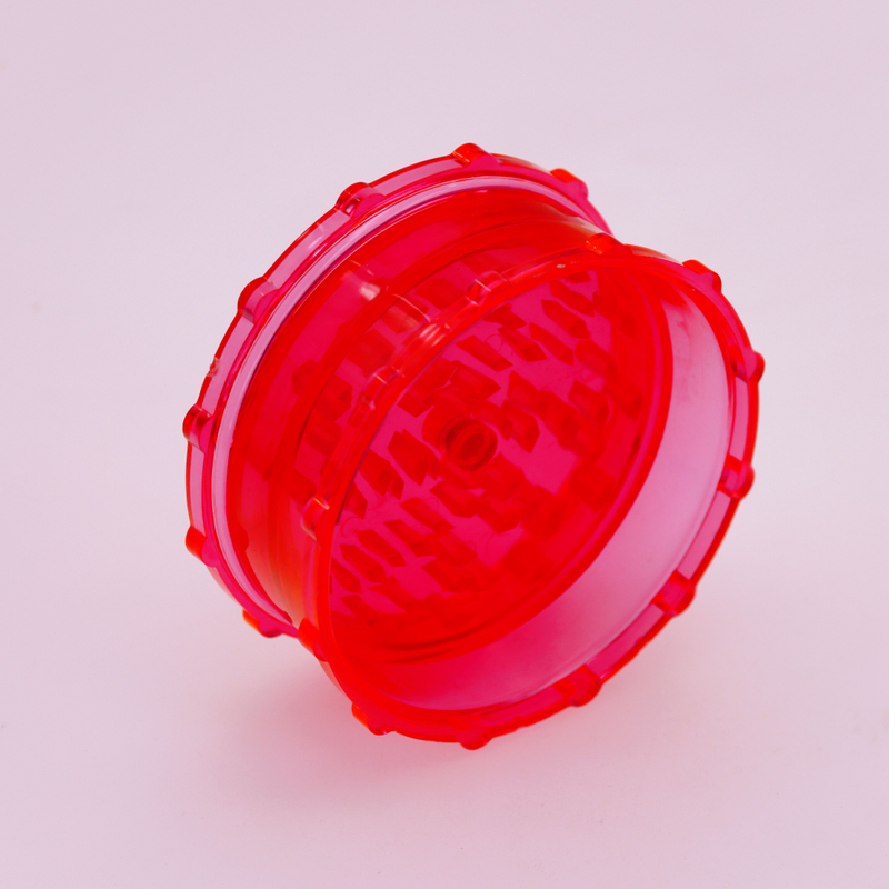 4 Inch 2 Parts Pyramid Shaped Teeth Plastic Jumbo Herb Grinders