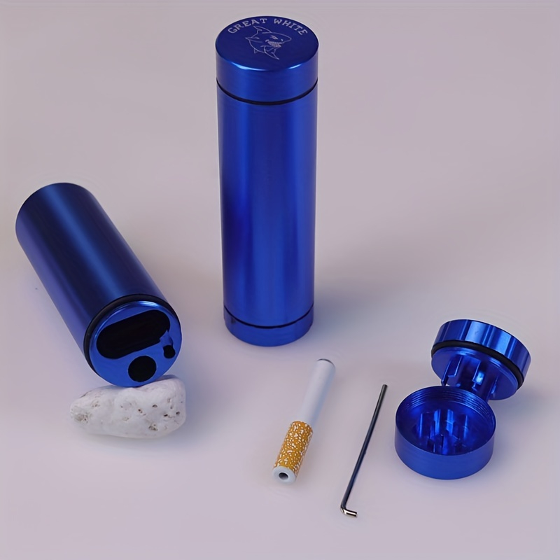 Innovation Cylindrical Aluminum CNC All In One E Herb Grinder With Aluminum Bat And Steel Poker