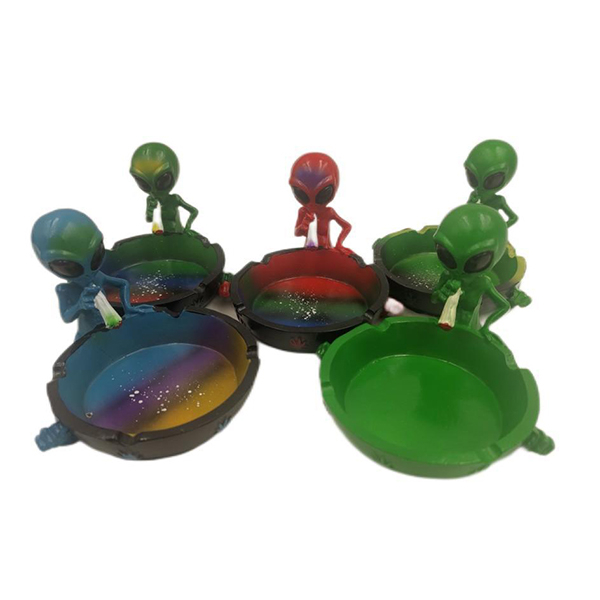 4" Diameter Push Type Potating Top Tire Shaped Plastic Metal Spin Ashtray