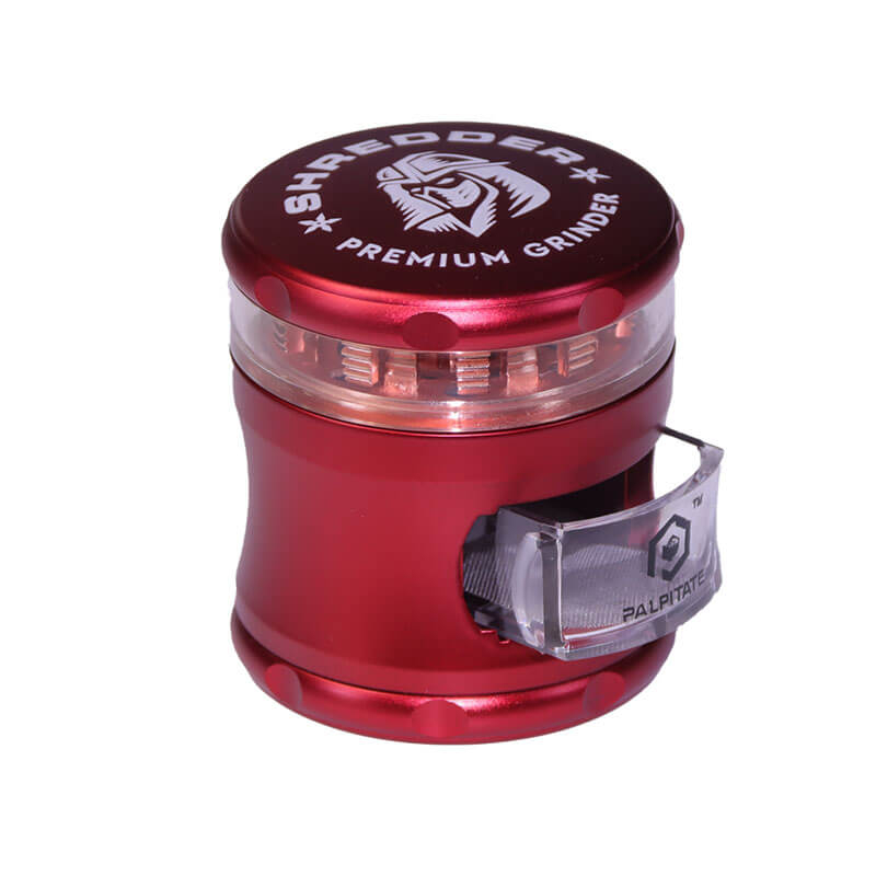 Herb Shredder 2.5 Inches Push Type Drawer Waist Shaped Imitation Wood Grain Visible Teeth 4 Layer Metal Weed Grinders With Gift Box