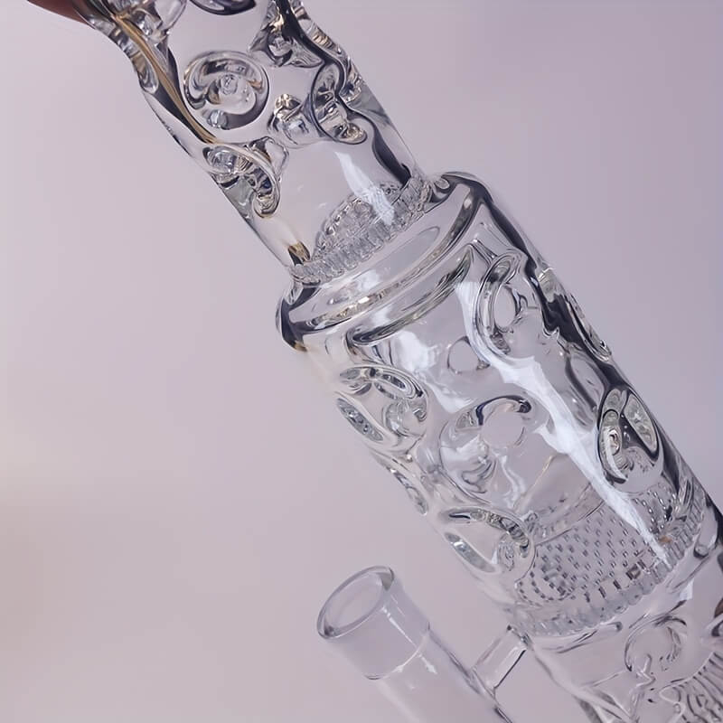 Tall 19.5" Multi-layer Filter Thickened Gear Shaped Base High Borosilicate Glass Bong with 19 Female Joint