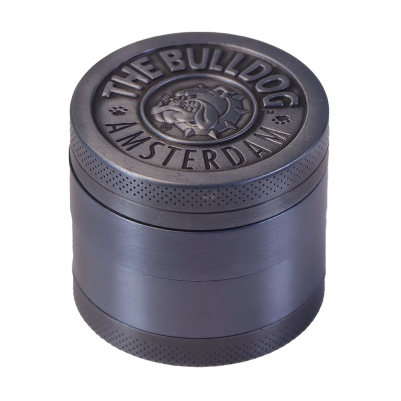 2 Inches 4 Layers Square Teeth Cylindrical Solid Embossed Puppy Upper Cover Zinc Alloy Tobacco Grinders