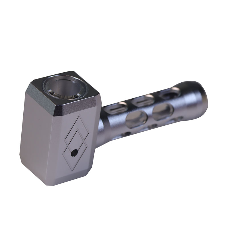 4.13 Inch Multi Color Optional Removable and Easy-to-clean Explosion Proof Glass Core Thor Hammer Shaped Aluminum CNC Tobacco Pipes With Pipe Screens And Pipe Cleaners