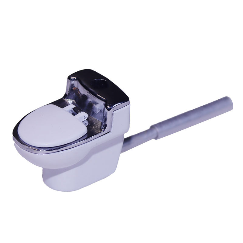 White Toilet Shaped Flip Top Removable Metal Tobacco Pipes With Pipe Screen And Poker