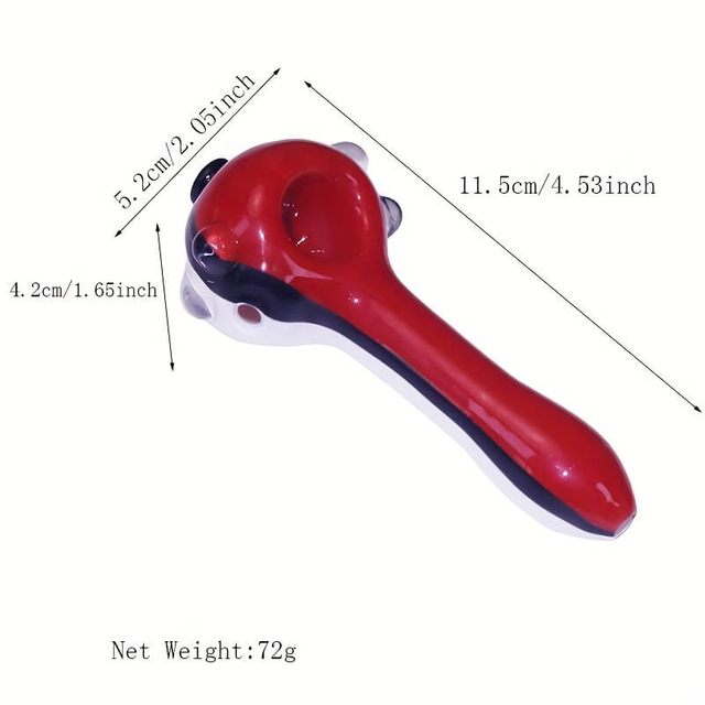 5 Inches Anti Slip Red Pokeman Ball Shaped Pyrex Glass Tobacco Smoking Pipes