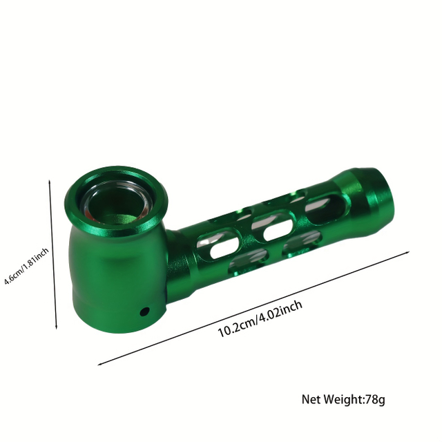 4.13 Inch Multi Color Optional Removable and Easy-to-clean Explosion Proof Glass Core Hollow-carved Design Shaped Aluminum CNC Tobacco Pipes With Pipe Screens And Pipe Cleaners