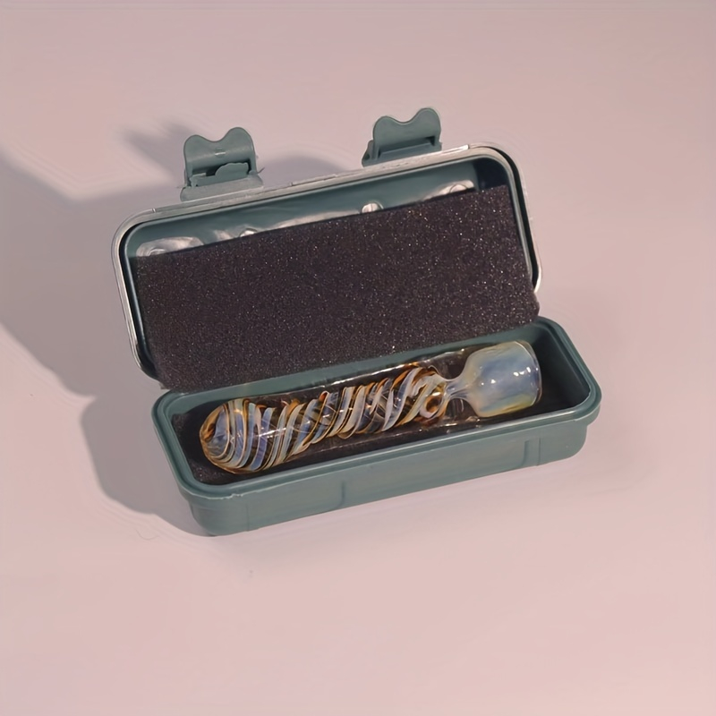 Outdoor Anti Shock and Anti Drop Plastic Box 3.6 Inches Inside Pyrex Glass Smoking Chillum