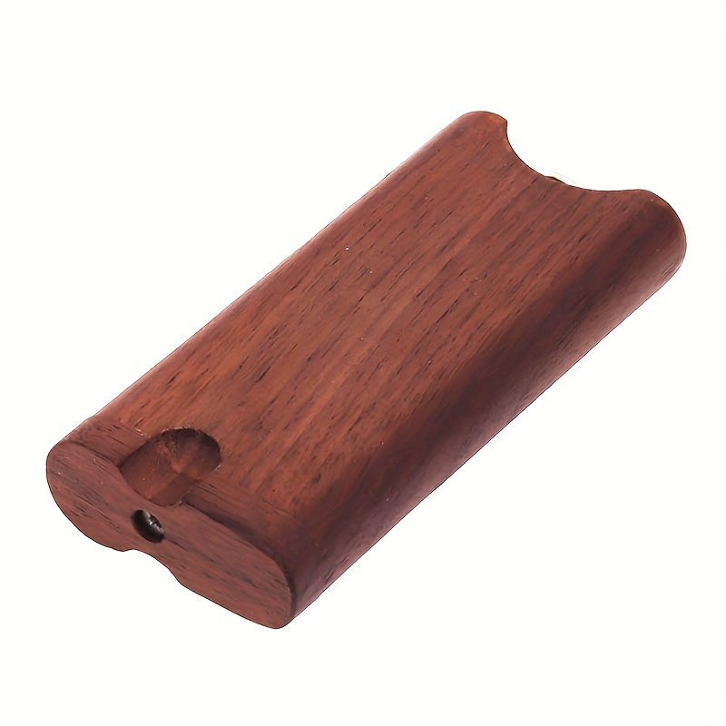 4 Inches Universal Twist Top 3" Cigarette Shaped Walnut Wooden Smoking Tobacco Dugout With Stainless Steel Poker