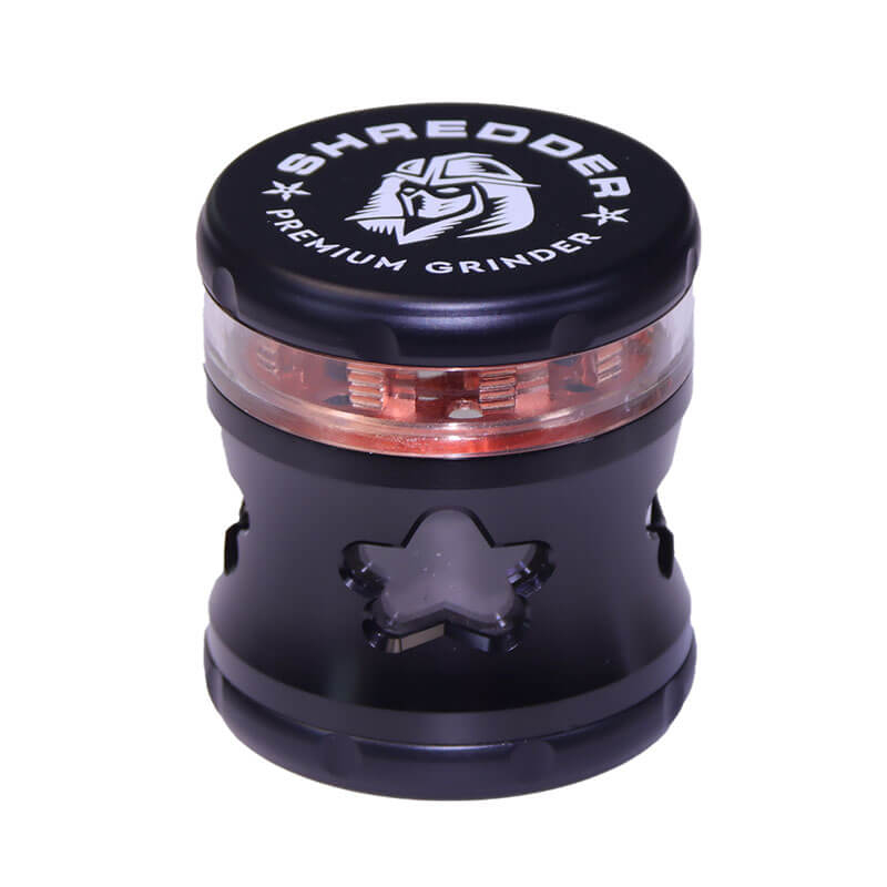 Herb Shredder 2.5 Inch Side Window 5 Pinted Stars Window 4 Layer Bamboo Shaped Teeth Herb Grinders With Gift Box