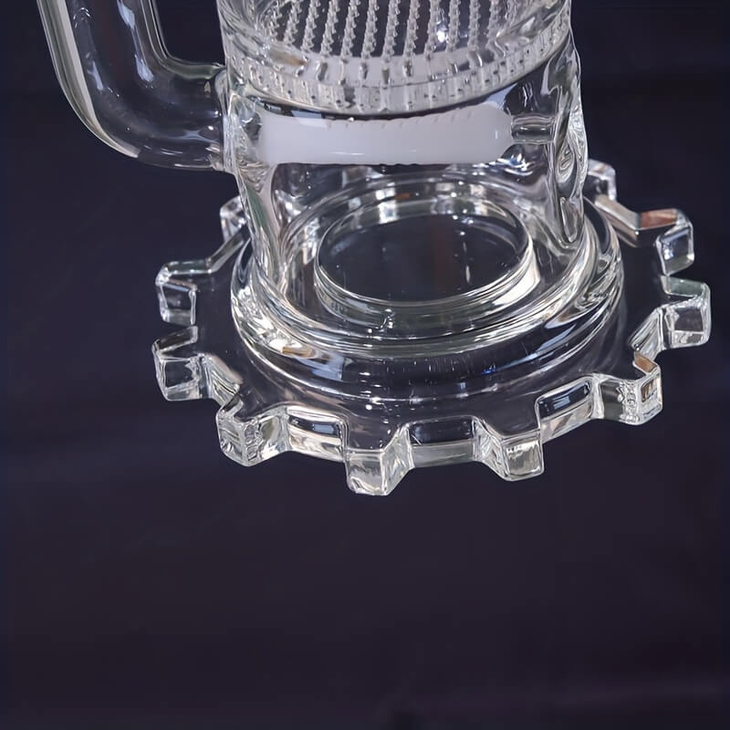 Big Size Heavy Duty Multi-layer Wheel Filter Thickened Gear-shaped Base High Borosilicate Glass Bong