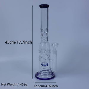 Tall 19.5" Multi-layer Filter Thickened Gear Shaped Base High Borosilicate Glass Bong with 19 Female Joint 9