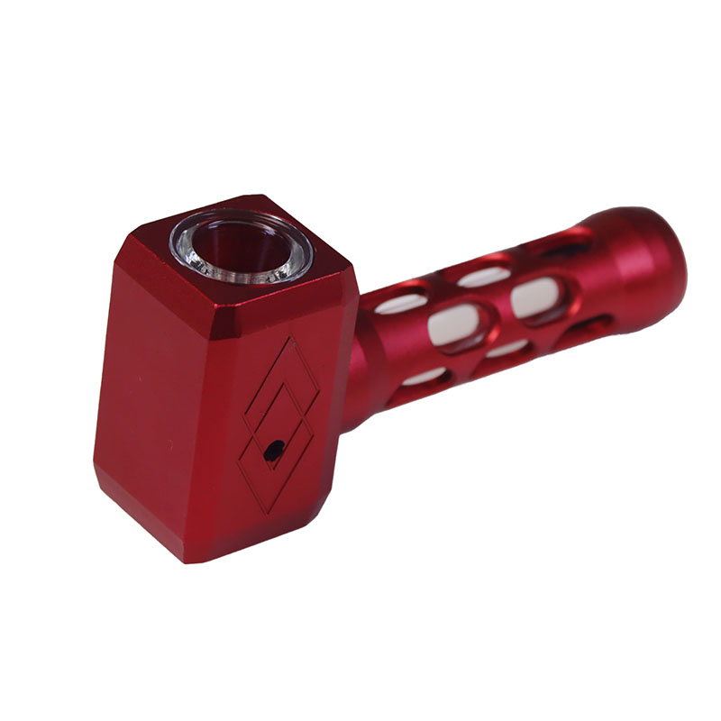 4.13 Inch Multi Color Optional Removable and Easy-to-clean Explosion Proof Glass Core Thor Hammer Shaped Aluminum CNC Tobacco Pipes With Pipe Screens And Pipe Cleaners