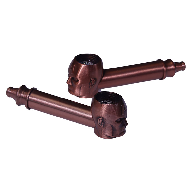 Length 3.5 Inches Bronze Antique Silver American Captain Shaped Tobacco Pipes With Stainless Steel Screen And Poker