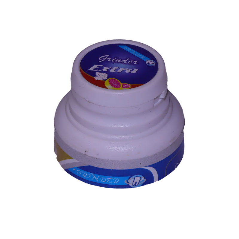 Tall 3.07 Inches Chewing Gum Jar Plastic Shell Metal Pyramid Teeth 3 Parts Spice Grinders