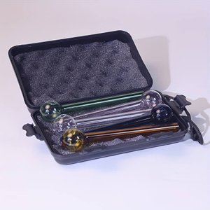 5 Pieces Per Pack Colorful 6 Inches Spherical Borosilicate Smoking Glass Oil Burners With Outdoor Shock Proof And Drop Proof Portable Plastic Box 