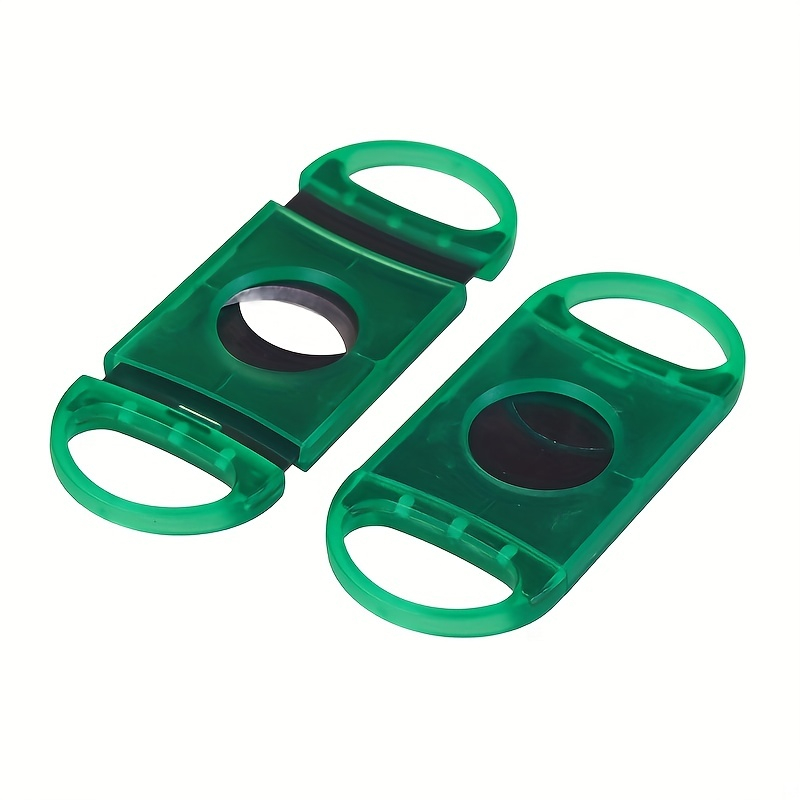 2 Pack 2.2CM 0.886 Inches Transparent Multi Color Double Side Blade Stainless Steel Cigar Cutters