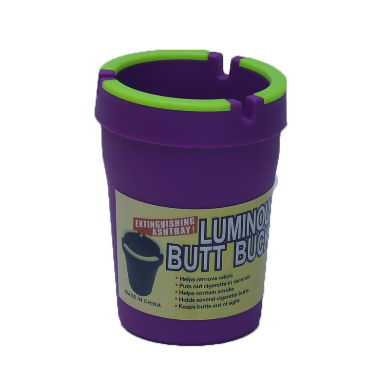 Tall 4.4 Inches Fire-resistant Glow In The Dark Extinguishing Ashtray Luminous Butt Buckets
