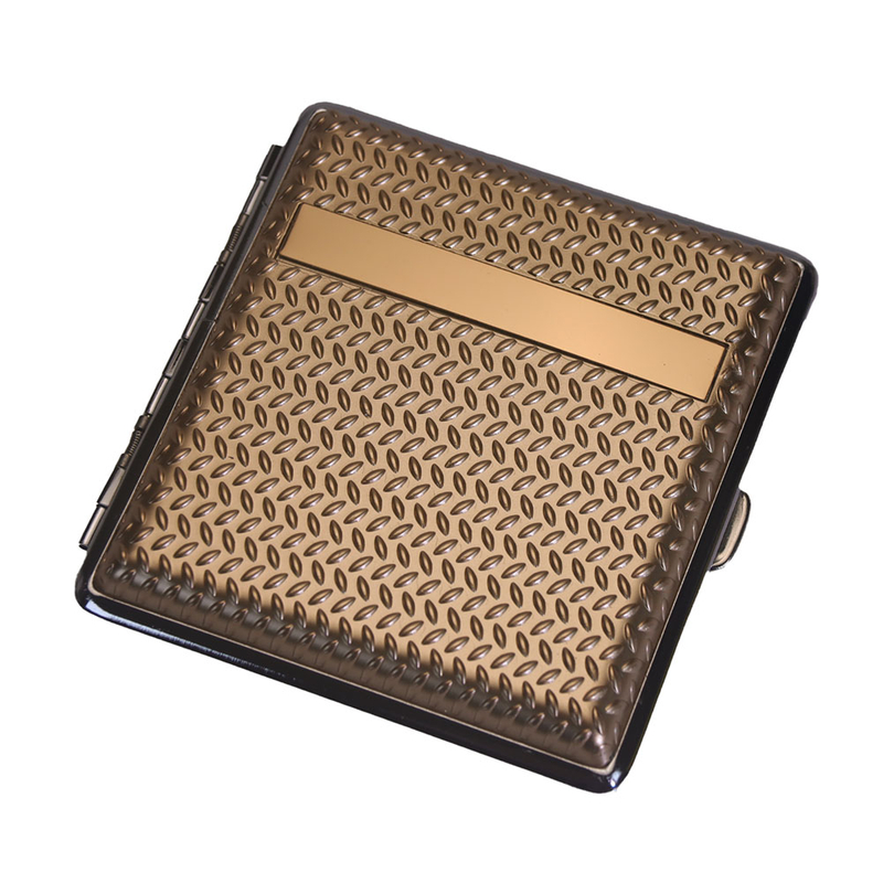 Push Open Lid Double Sided Metal Clip Metal Frame Raised Dots Plastic Sheets With Mirror 20 Cigarette Case