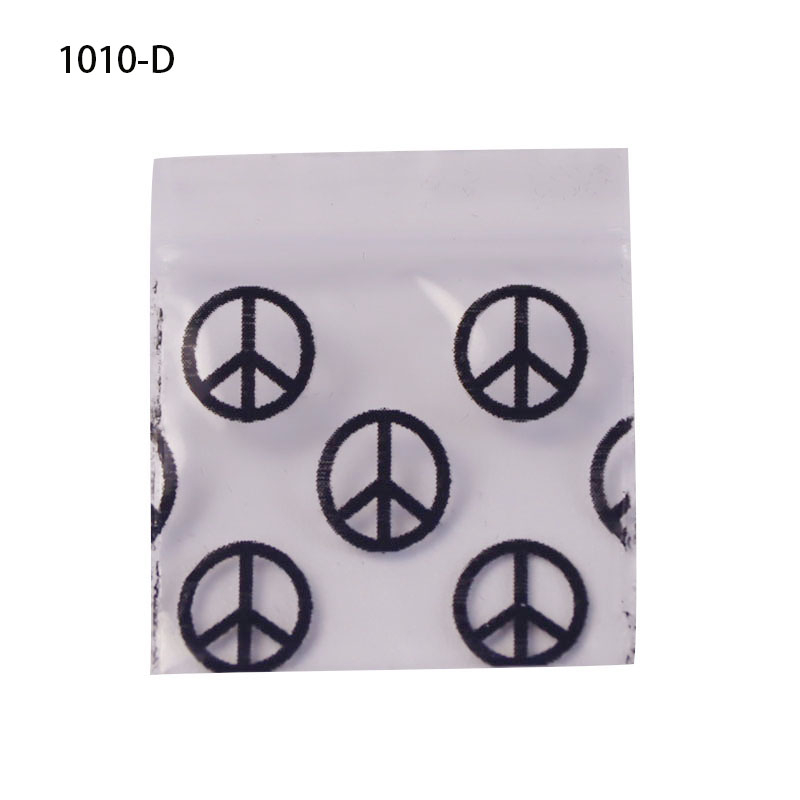 1 Pack Of 100 Pieces Clear 1010# One Side Printed Design 4 MIL LDPE Water Proof Zip Bag