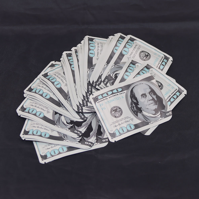 50pack 100pack 3.5g Aluminum Foil Bag for Marijuana Resealable Zip Lock Metallized Film Pouch Waterproof & Odor-proof Aluminum Foil Bag