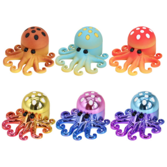 Good Selller 3 Parts Colorful Octopus Herb Grinder;3 Parts Colorful Octopus Weed Grinder;3 Parts Colorful Octopus Handmuller