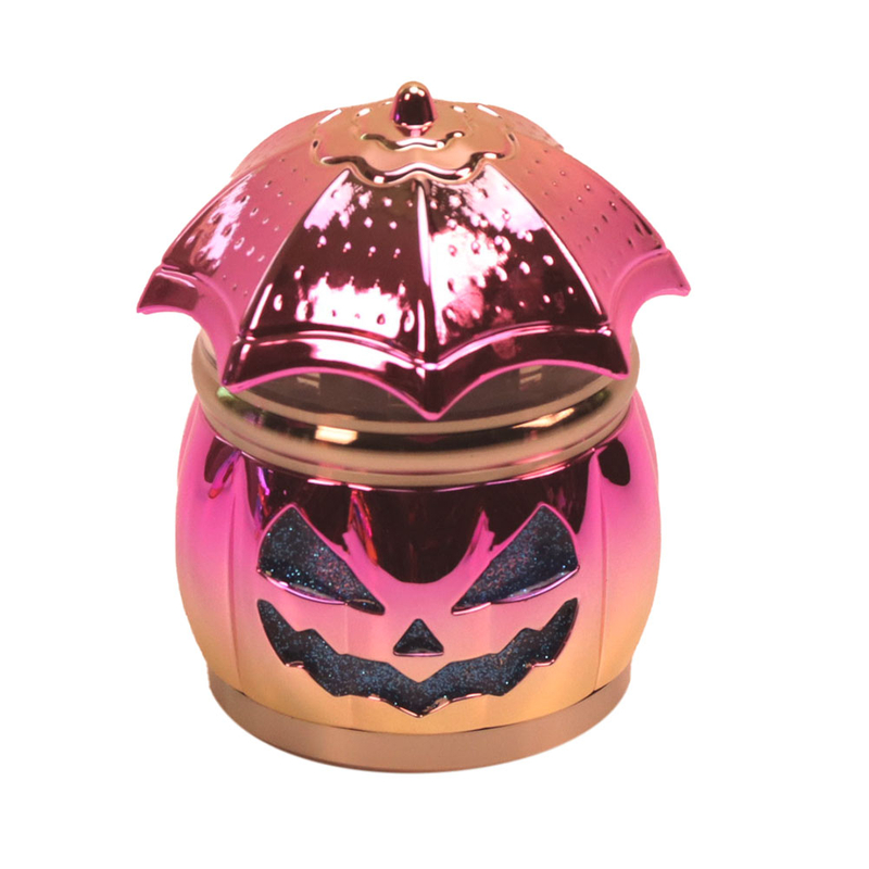 4 Parts Multi Colour Umbrella Shaped Herb Grinder With Shinning Pumpkin ; Halloween Topic Smoking Accessories