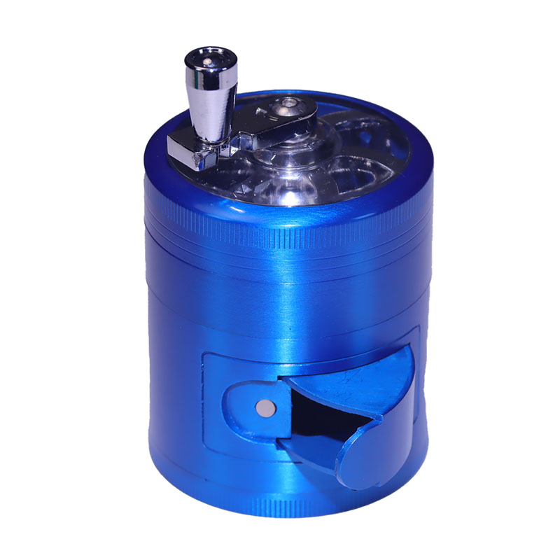 4 Color Available 4 Parts Zinc Herb Griner With Big Chamber and Dipenser Zinc Dispenser Grinder Handle Grinder With Dispenser