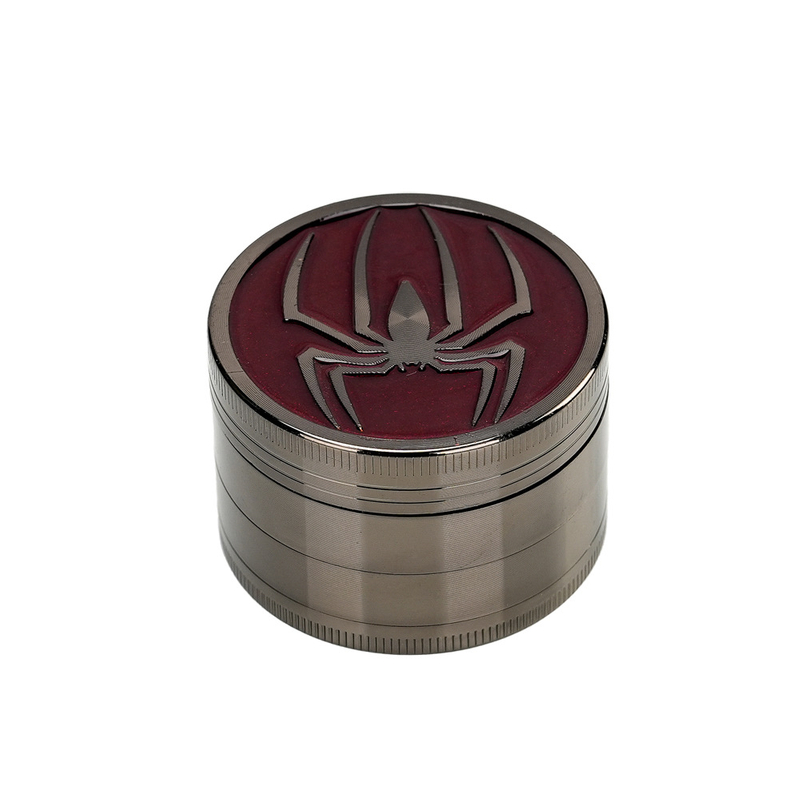 2.05 Inches 4 Parts Touch Up Embossing Spider Zinc CNC Smoiking Herb Grinder