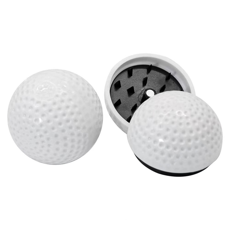 Novelty 2 Parts Magnetic Plastic White Golf Shaped Spice Grinder
