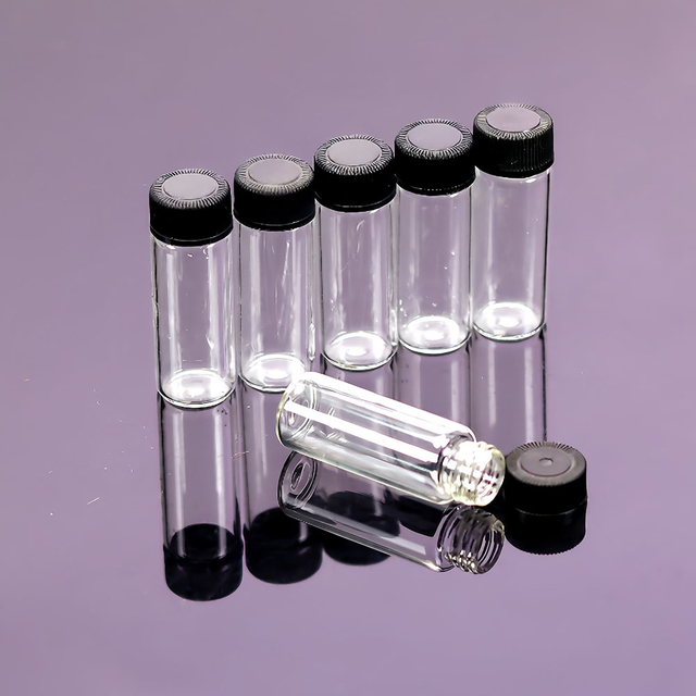 3/6/8 Pack 4ml Amber Small Liquid Sample Glass Vials with Screw Caps Dram Leak-Proof Vial Black Screw Cap with PE Liners for Lab Essential Oil Perfume Reagents