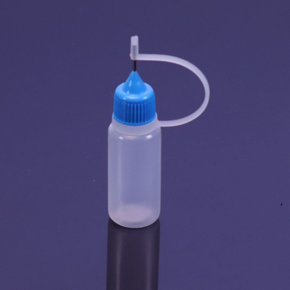 5 Pack 15ml Plastic Pet Dropper Bottle Squeezable Bottle Needle Tip With 2 Mini Funnel for Oil Glue Painting