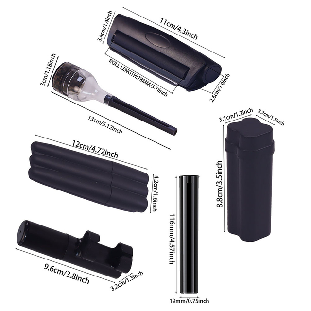 110MM Manual Paper Roller Maker Cone Paper Prerolled Cone Paper Container Cone Holder Compact Cigarette Tube Open Cap Pop Top Tube