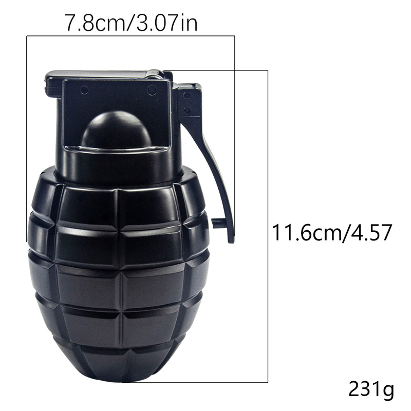 2 in1 Multi Function Grenade Shaped Metal Herb Grinder With Tobacco Pipe