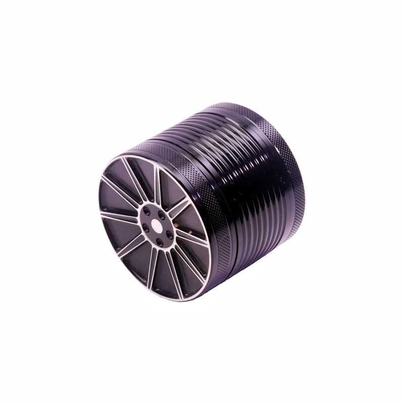 4 Parts 2.6“ Manual Aluminum Alloy Wheel Hub Shaped Top Herb Grinder Weed Grinder For Marijuana With Removable Screen