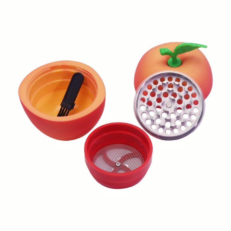 4 Pieces Colorful Apple-Shaped Metal Herb Grinder With Portable Seive Fruit-shaped Herb Grinder Herb Lover Gift Portable Apple Herb Grinder for Weed