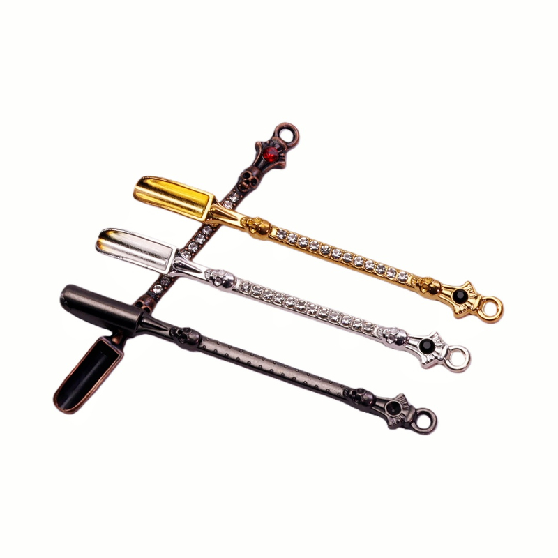 4 Pack Bling Rhinestone Decorated Mini Scoop Metal Mini Shovel Spoon Medicine Spoon Micro Debugging Shovel Dessert Salt Teaspoon Mini Powder Spoon Crystal Studded Powder Dispenser Spoon for Smoking
