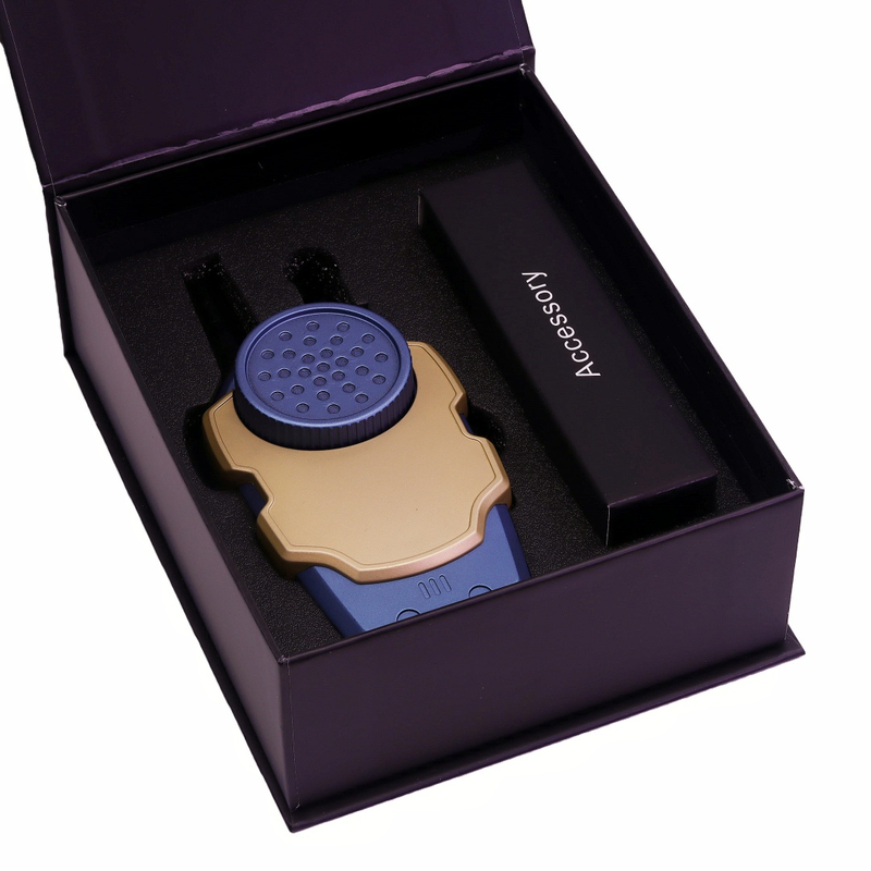 Walkie-Talkie Shape Herb Grinder Top Tobacco Paper Dispenser Grinder Rechargeable LED Tobacco Grinder (Type-C) Vibrating Manual Herb Grinder Multi-Functional Tobacco Grinder with LED Light