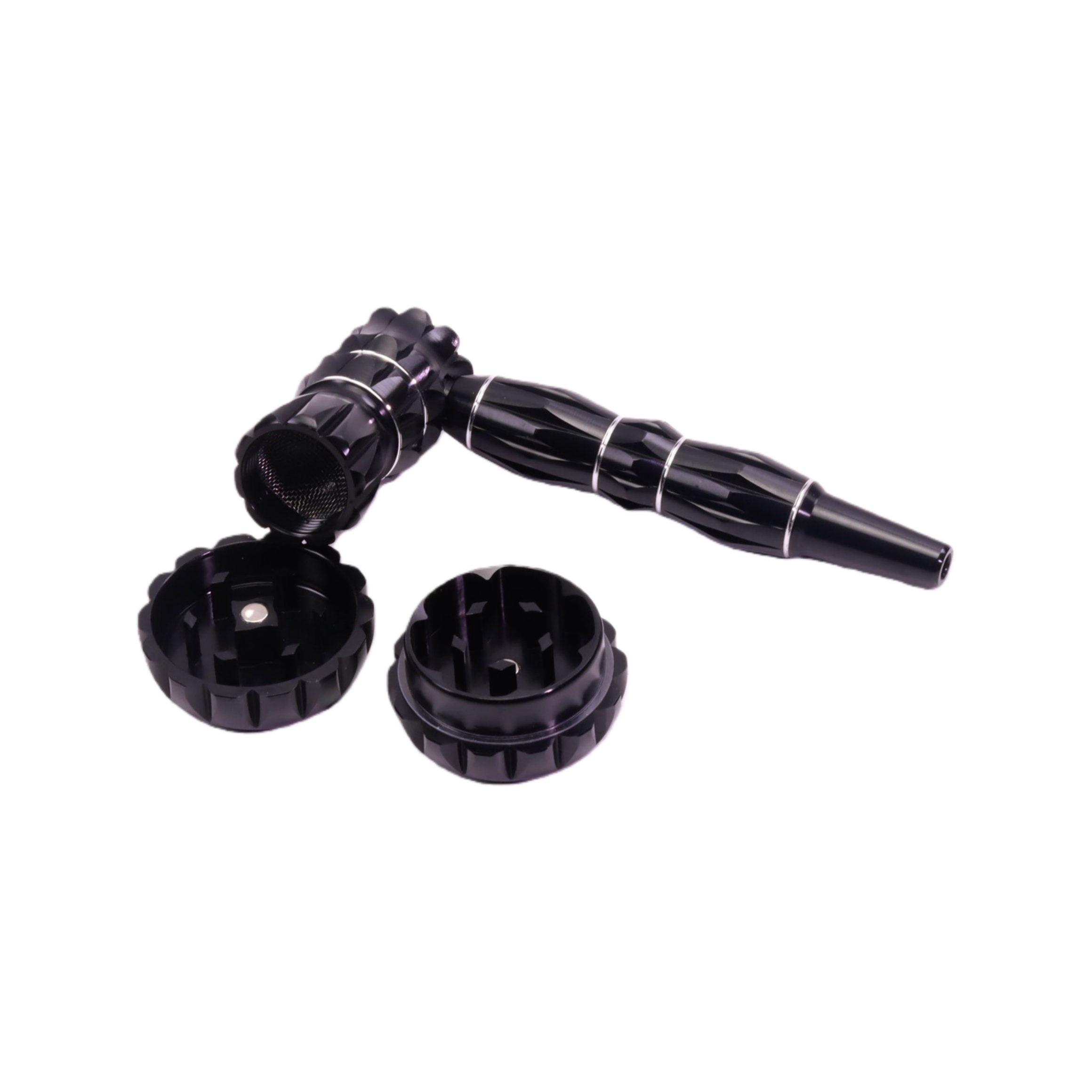 2-in-1 Aluminum Pipe & Grinder Gift Set Aluminum Tobacco Pipe with Grinder Aluminum Pipe Grinder Combo For Smoking
