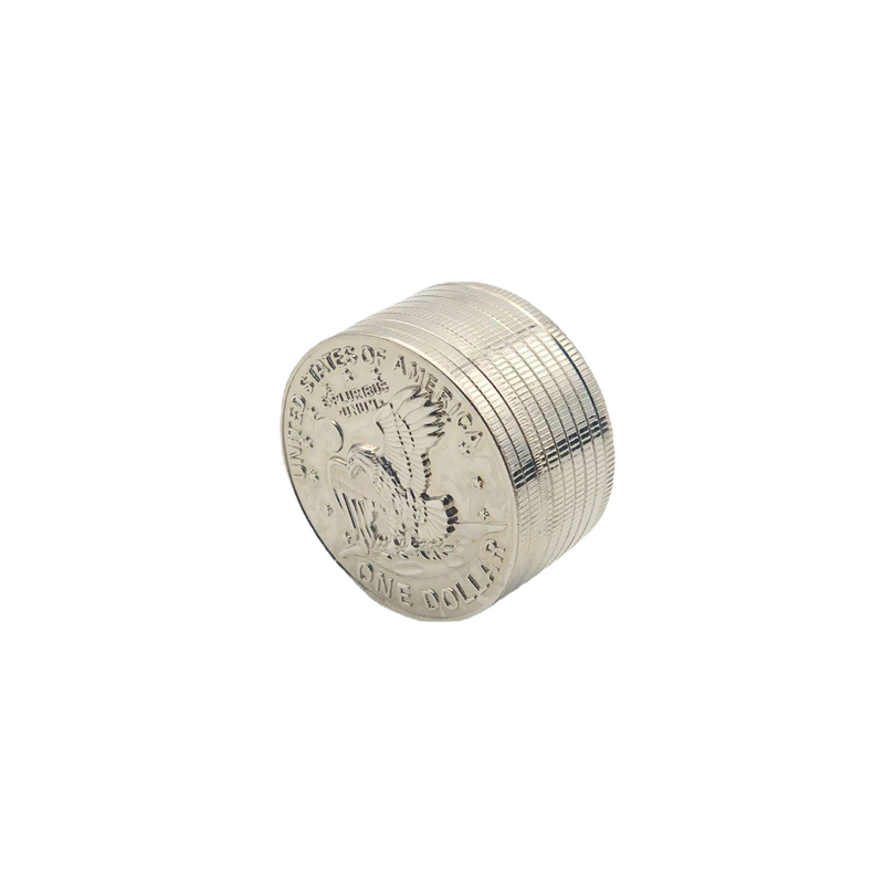 3-Layer Zinc Alloy Dollar Herb Grinder (Small & Large Sizes) 3-Layer Zinc Alloy Dollar Herb Grinder 3-Tier Zinc Alloy Herb Grinder with Dollar Design Small & Large Coin Shaped Weed Grinder