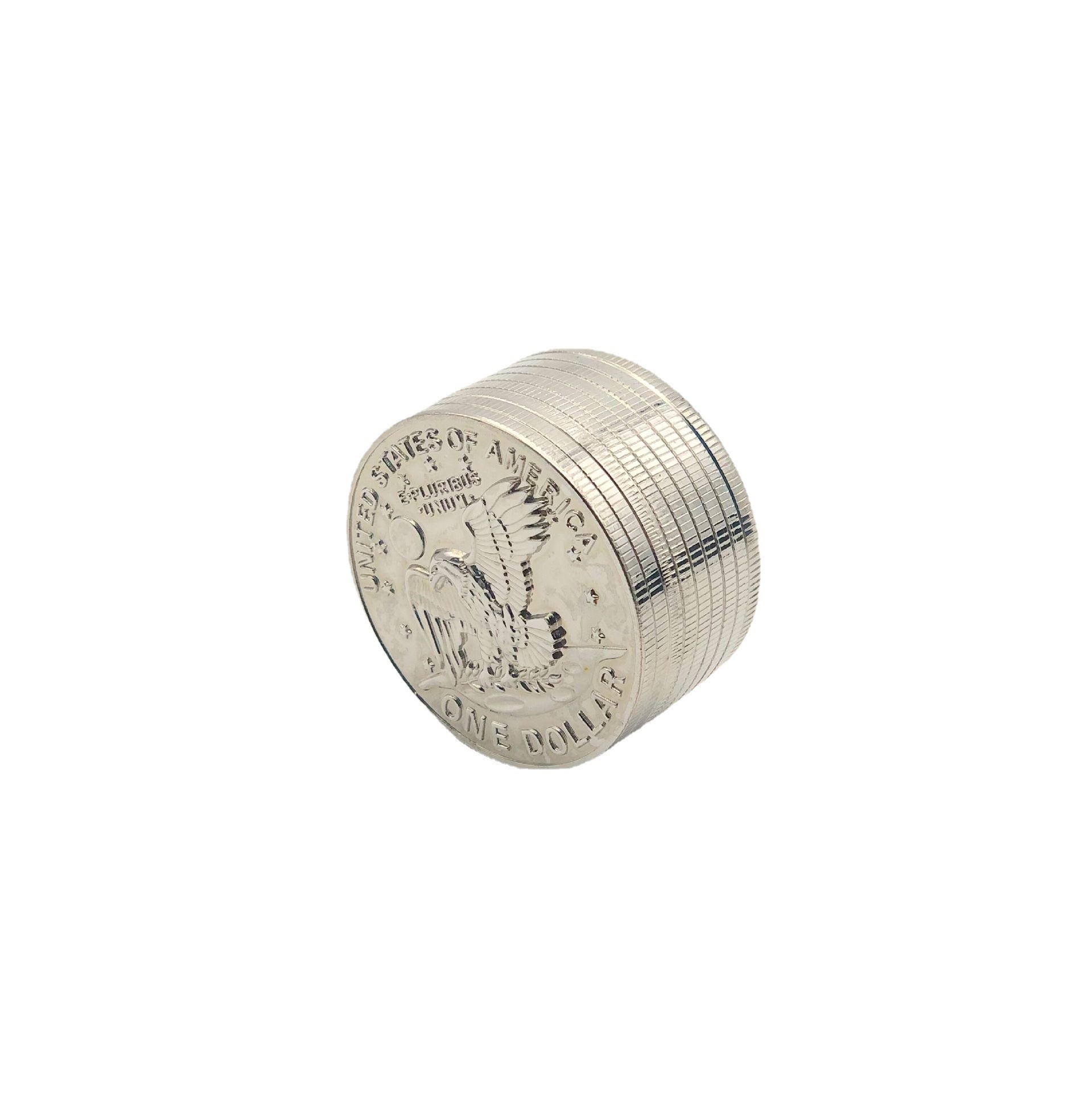 3-Layer Zinc Alloy Dollar Herb Grinder (Small & Large Sizes) 3-Layer Zinc Alloy Dollar Herb Grinder 3-Tier Zinc Alloy Herb Grinder with Dollar Design Small & Large Coin Shaped Weed Grinder