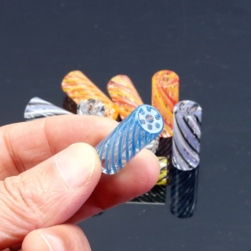 12mm 7 Holes Clear Glass Vortex Tips For Rolling Paper 12mm Spiral Vortex Clear Filters 8 Count Perc Tips Glass Tips 12mm Spiral Vortex Filters 