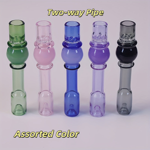 Dual-use Glass Pipe for Weed Two-way Glass Pipe for Smoking Reversible Use Smoking Pipe