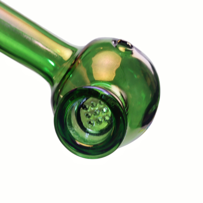 5.45 Inches Handmade Iridescent Portable Pocket Thick Borosilicate Glass Tobacco Pipe with Carb 