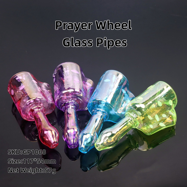 1 Pack of 4 Piece Glass Hand Pipe Set Skull Tobacco Pipe Iridescent Smoking Kit Portable Pipe Set with Case Cookie Grinder Complete Tobacco Accessory Set Glow Pipe