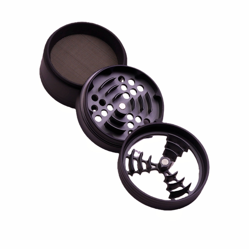 3-chamber Windmill Design 2.5 Inch 4-layer Transparent Clear Lid Aluminum Alloy Herb Grinder for Cannabis