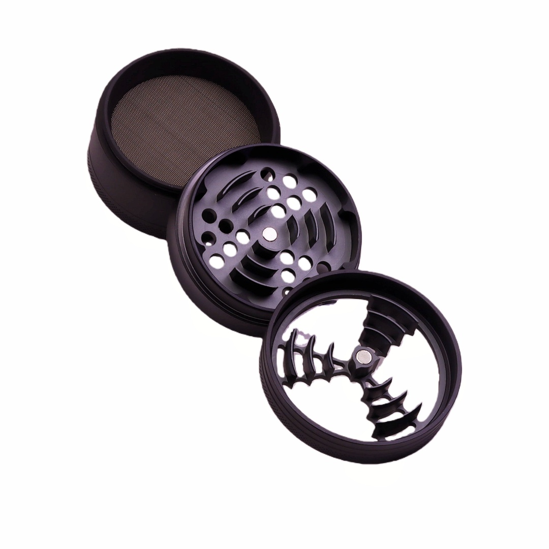 3-chamber Windmill Design 2.5 Inch 4-layer Transparent Clear Lid Aluminum Alloy Herb Grinder for Cannabis
