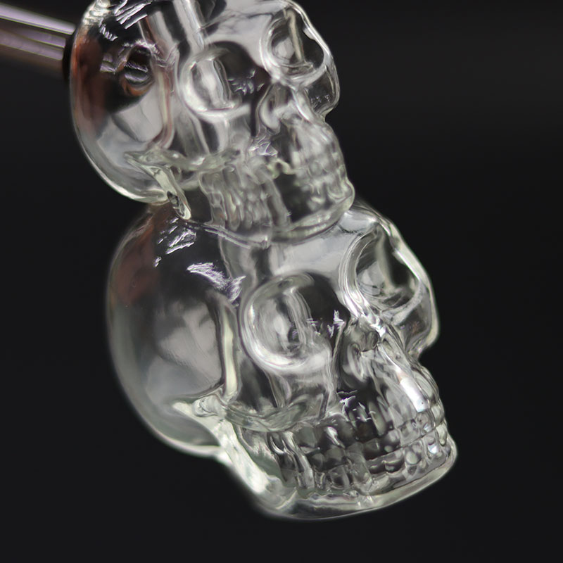 Detachable Skull Shaped Borosilicate Glass Pipe Heat-Resistant Glass Smoking Pipe Oil Absorbing Glass Pipe Handheld Skull Pipe Skull Glass Oil Burner Borosilicate Oil Pipe