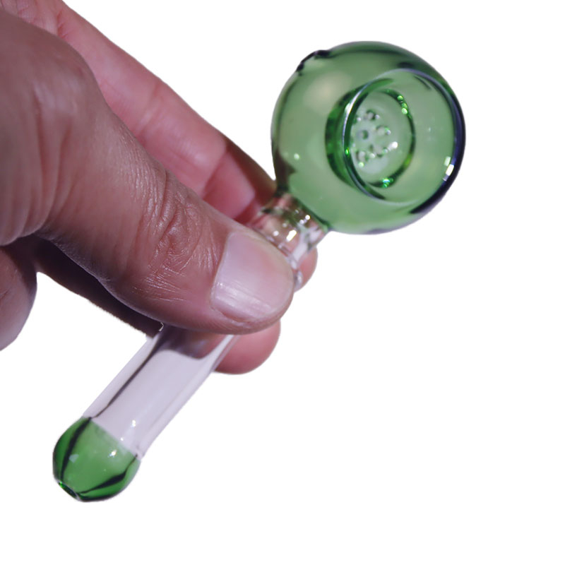 Outdoor Portable Multi-hole Glass Hand Pipe For Smoking Travel Multi-hole Handheld Glass Pipe for Weed With Drop-proof and Pressure-resistant Box